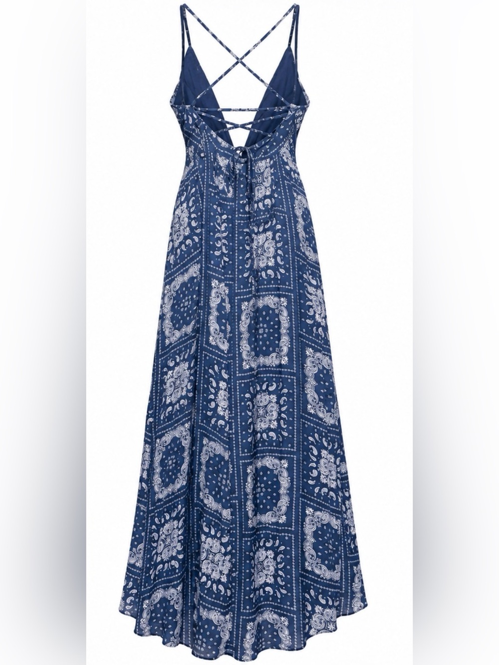 Forever 21 Navy and White Paisley Bandana Maxi Skirt